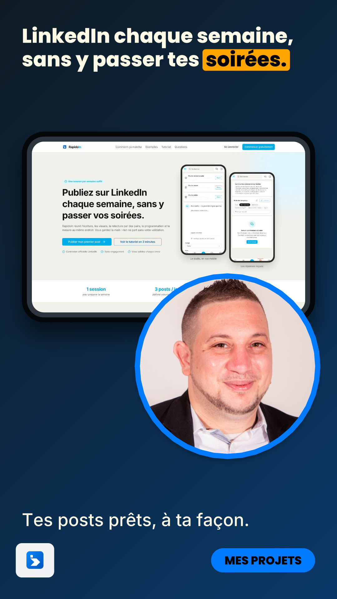RapidoIn : LinkedIn chaque semaine, sans y passer tes soirées