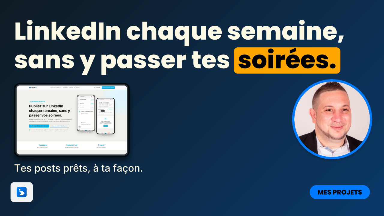 Vidéo : RapidoIn : LinkedIn chaque semaine, sans y passer tes soirées