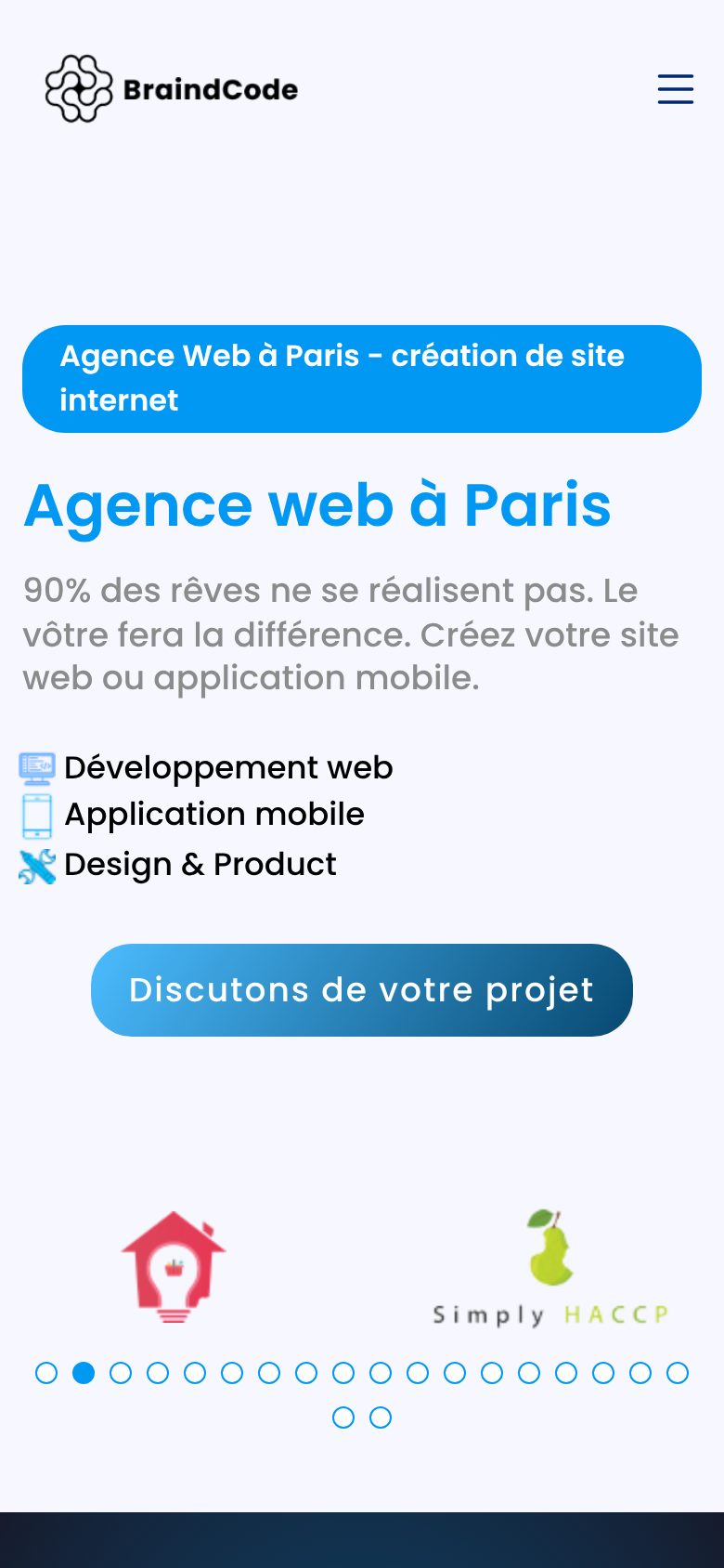 BraindCode — accueil mobile