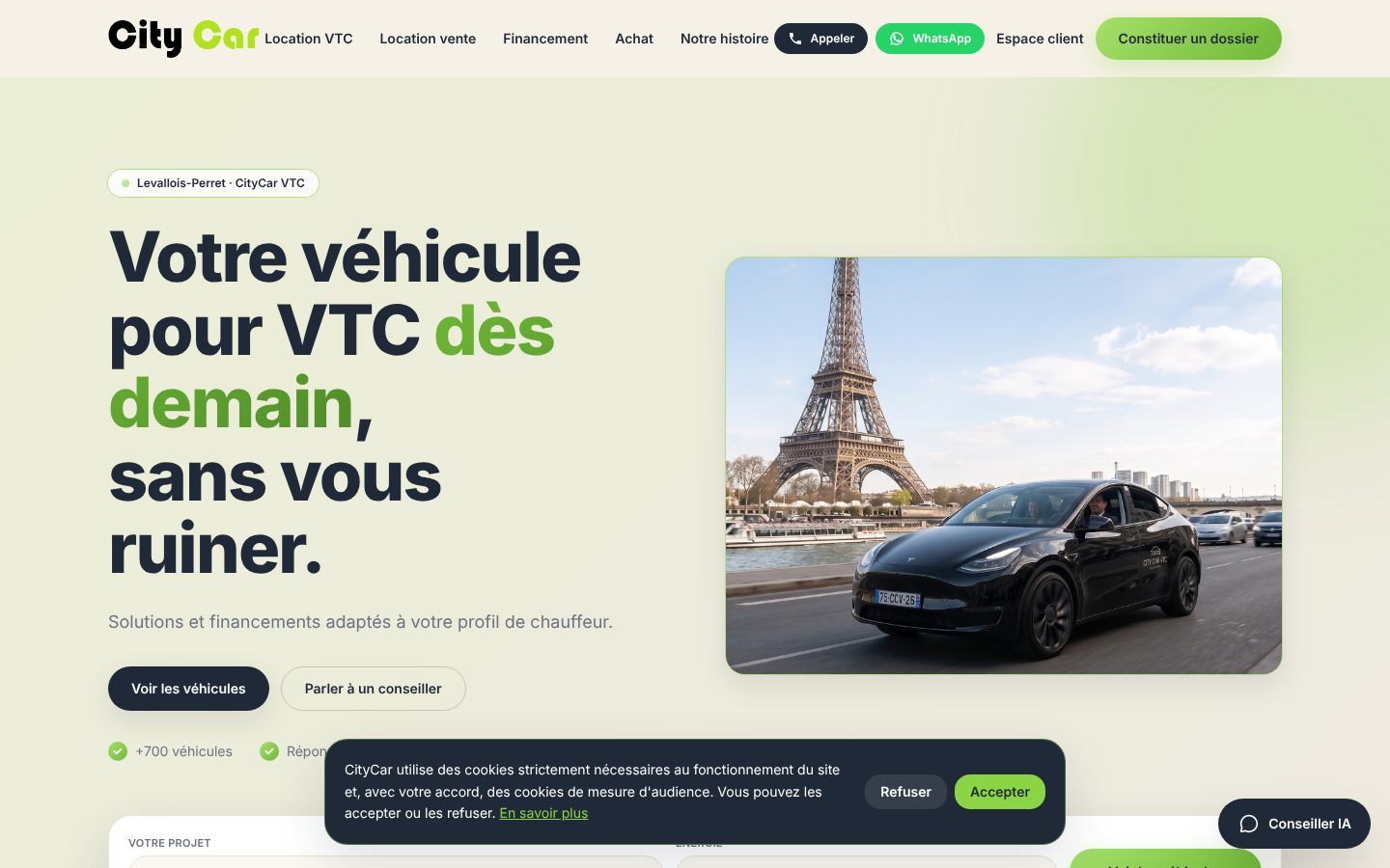CityCar — accueil ordinateur