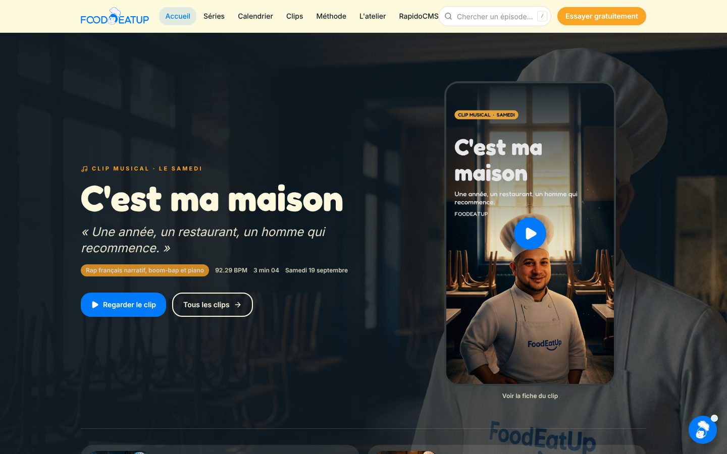 FoodEatUp Social — accueil ordinateur