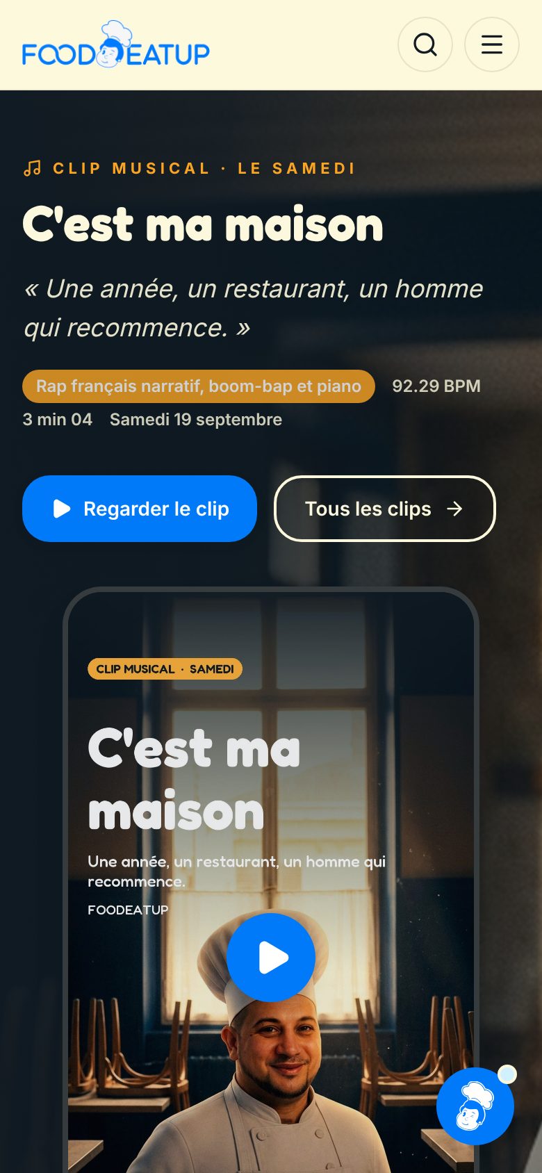 FoodEatUp Social — accueil mobile