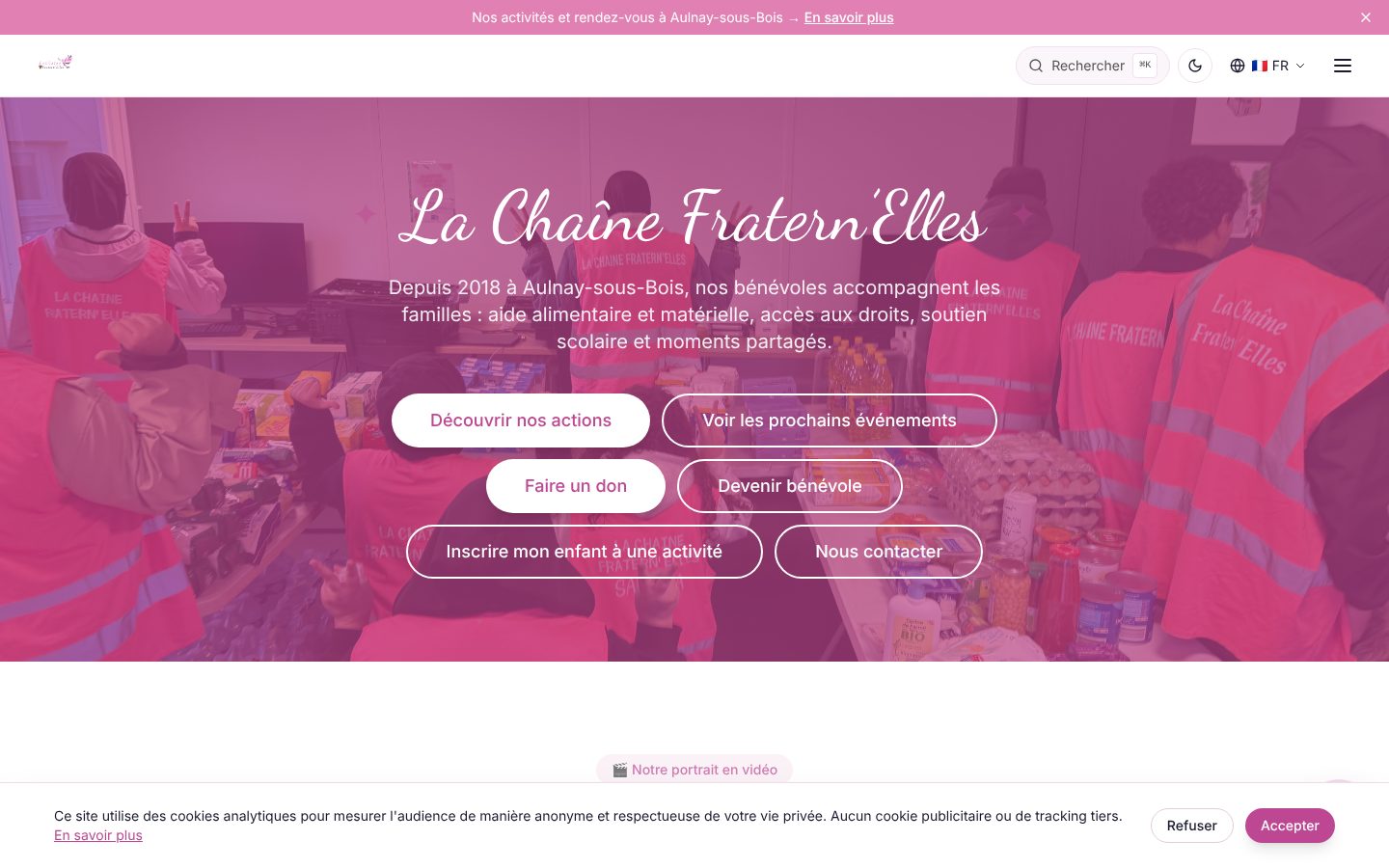 La Chaîne Fratern'Elles — accueil ordinateur