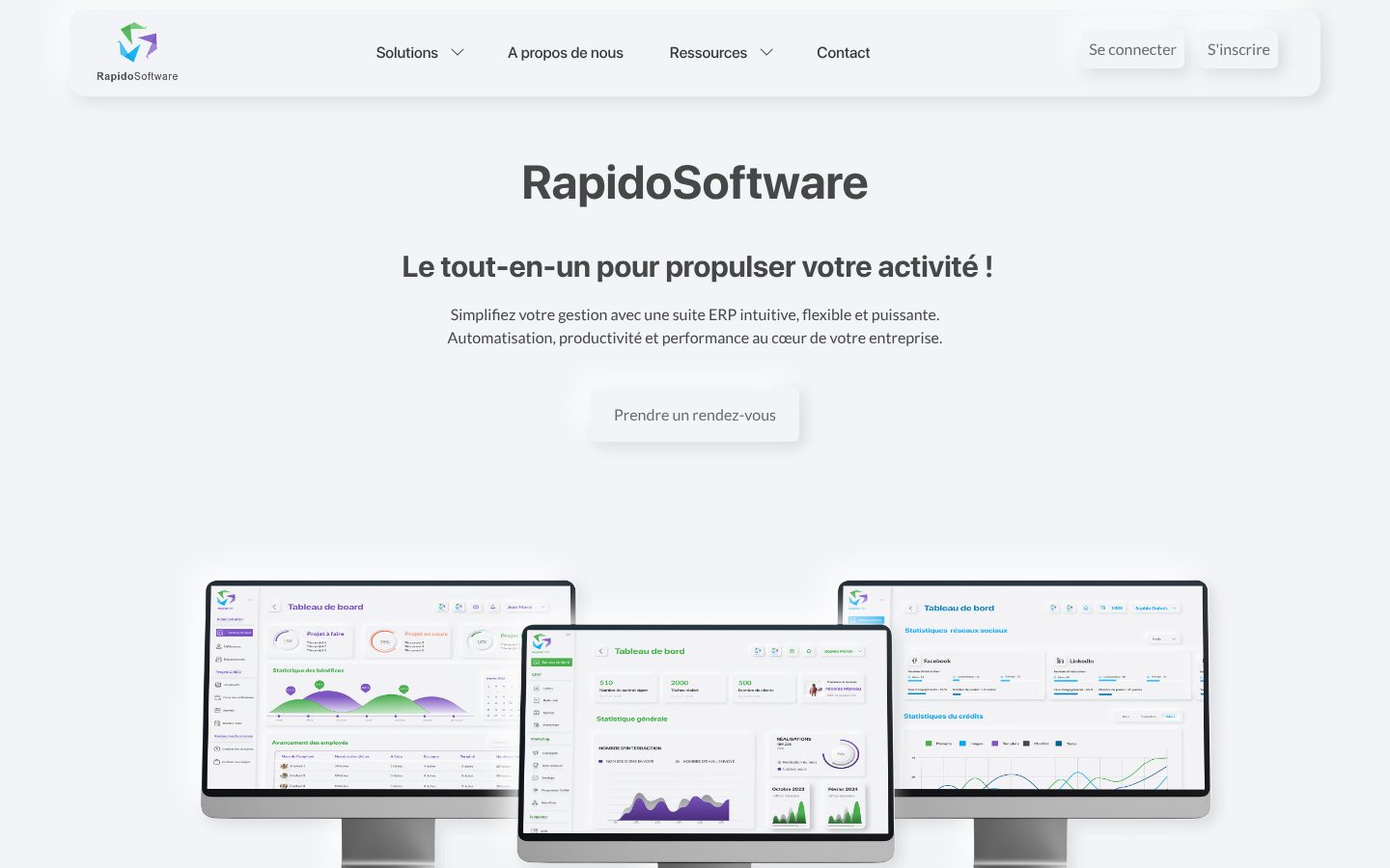 RapidoSoftware — accueil ordinateur